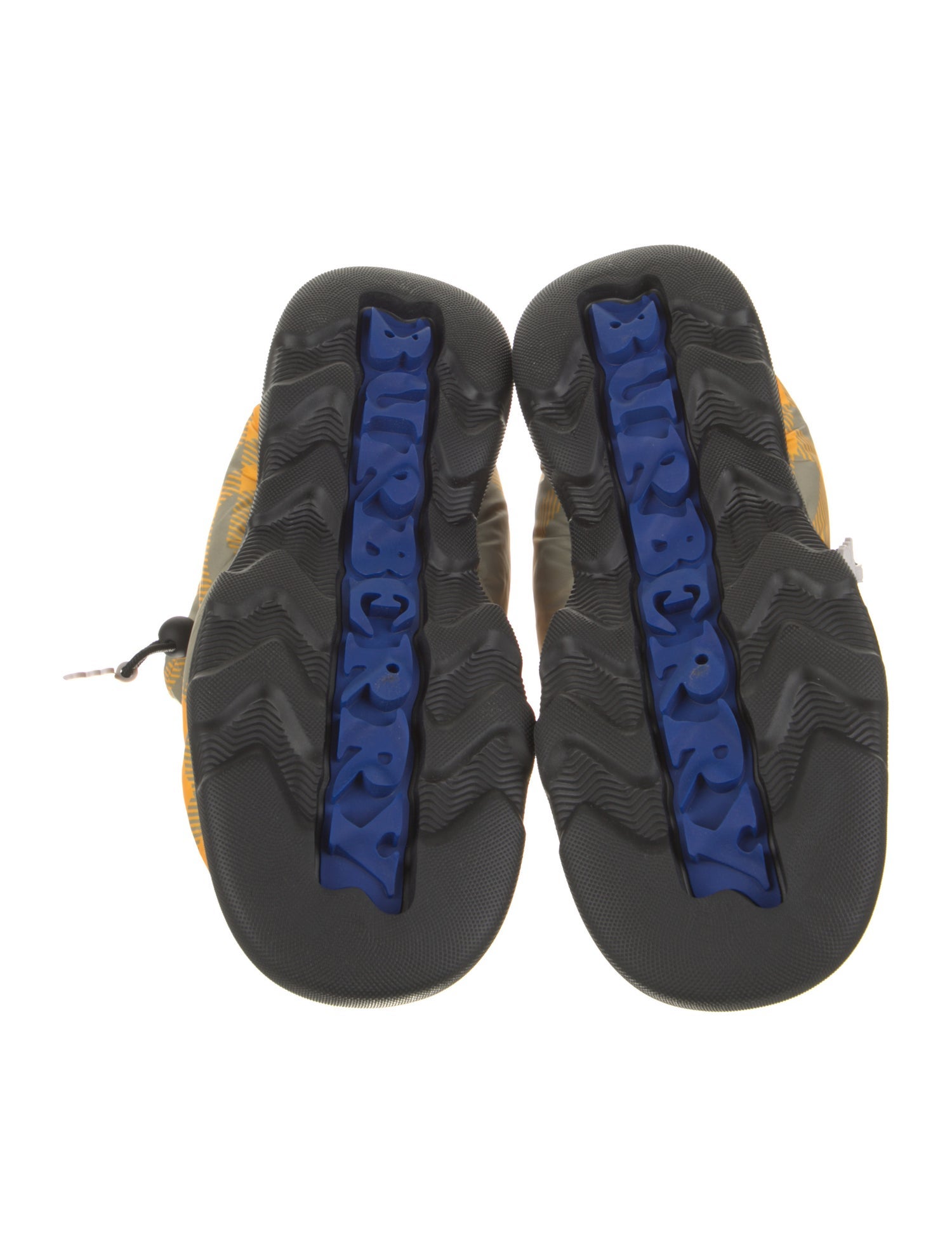 Burberry Nylon Plaid Print Boots